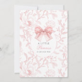 Invitation Coquette Florale Rose mignonne Bébé Bébé Fille Dou (Dos)