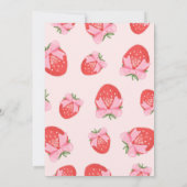 Invitation Coquette Fraise Bows Feminine Cuisine Party (Dos)