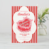 Invitation Coquette gâteau de la Saint-Valentin Rouge rose (Debout devant)