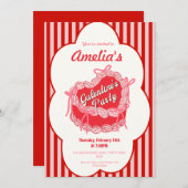 Invitation Coquette gâteau de la Saint-Valentin Rouge rose (Devant / Derrière)