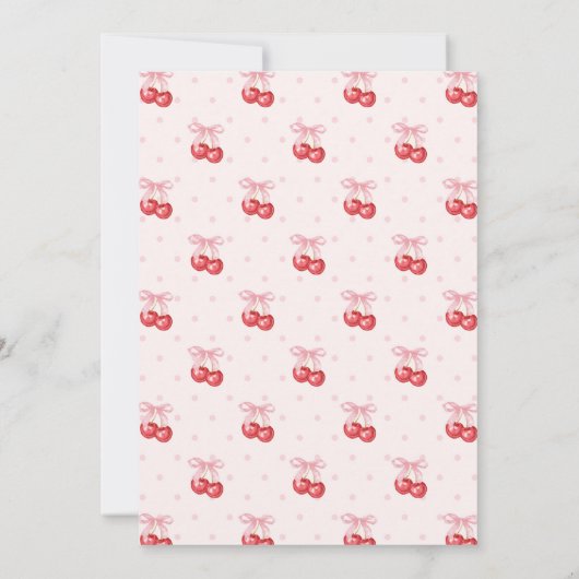 Invitation Coquette Gingham Cherry First 1st Birthday Party (Dos)