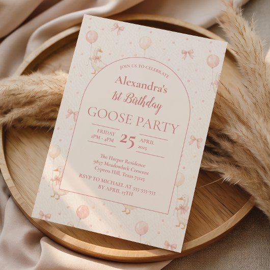 Invitation Coquette Goose 1st Birthday