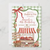 Invitation Coquette Green Plaid Bow Apple Orchard (Devant)