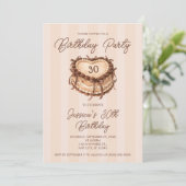 Invitation Coquette Heart Cake Birthday (Debout devant)