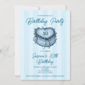 Invitation Coquette Heart Cake Birthday (Devant)