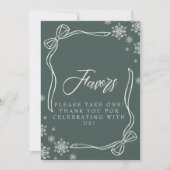 Invitation Coquette hiver vert Favoriser le panneau de table (Devant)