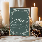 Invitation Coquette hiver vert Favoriser le panneau de table