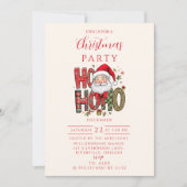 Invitation Coquette Ho Ho Ho Santa Christmas (Devant)