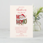 Invitation Coquette Ho Ho Ho Santa Christmas (Debout devant)