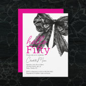 Invitation Coquette Hot rose noir Bow Bonjour Cinquante Anniv