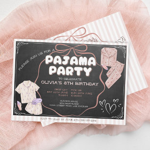 Invitation Coquette joli arc pyjama fête anniversaire