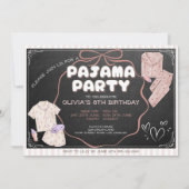 Invitation Coquette joli arc pyjama fête anniversaire (Devant)