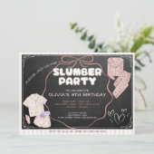 Invitation Coquette jolie fête d'anniversaire en sommeil (Debout devant)
