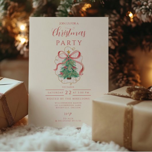 Invitation Coquette Joyeux & Lumineux Noël