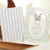 Invitation Coquette Lapin Rabbit Bleu ou Rose Révélation de g