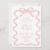 Invitation Coquette moderne Baby shower de fille de garçon ro (Devant)