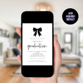 Invitation Coquette noire moderne Bow Graduation Party