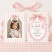 Invitation Coquette ONE derful Pink Bow Girl 1er anniversaire