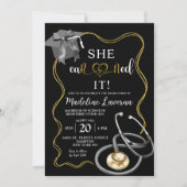 Invitation Coquette or et noire Infirmière diplômée RN (Devant)