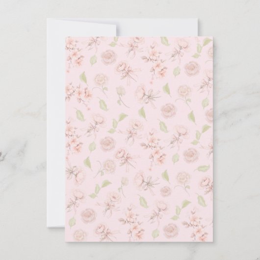 Invitation Coquette Ornate Frame Rose Bow Toile Anniversaire (Dos)