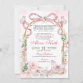 Invitation Coquette Papillon Rose Sage (Devant)