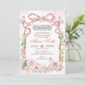 Invitation Coquette Papillon Rose Sage (Debout devant)