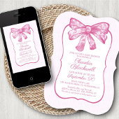 Invitation Coquette Pink Bow Baby Douche