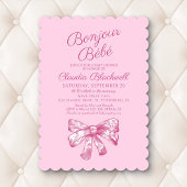 Invitation Coquette Pink Bow Baby Douche
