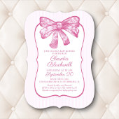 Invitation Coquette Pink Bow Baby Douche