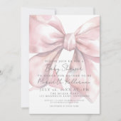Invitation Coquette Pink Bow Baby Douche (Devant)