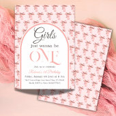 Invitation Coquette Pink Bow Girl 1er anniversaire