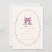 Invitation Coquette Pink Bow Nursing School Graduate (Devant)
