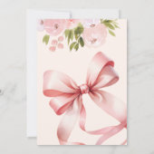 Invitation Coquette Pink Bow & Pastel Floral Premier Annivers (Dos)