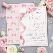 Invitation Coquette Pink Bow & Pearl Fête des mariées moderne