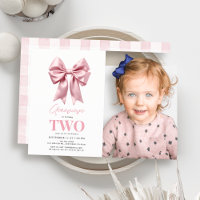 Coquette Pink Bow Ribbon Girl Birthday Photo