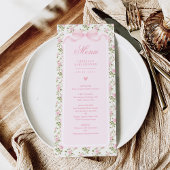 Invitation Coquette Pink Bow Roses Baby Shower Menu