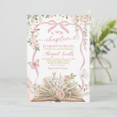 Invitation Coquette pink bow storybook new chapter (Debout devant)