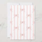 Invitation Coquette Pink Bow Stripe Girl Baby Shower (Dos)
