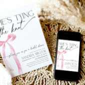 Invitation Coquette Pink Bow Tying Fête des mariées noeud
