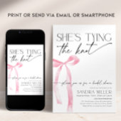 Invitation Coquette Pink Bow Tying Fête des mariées noeud