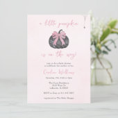 Invitation Coquette Pink Bow Un Peu Citrouille Automne Hallow (Debout devant)