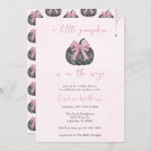 Invitation Coquette Pink Bow Un Peu Citrouille Automne Hallow (Devant / Derrière)