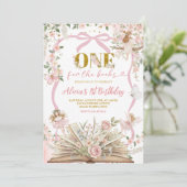 Invitation coquette pink fairy storybook birthday (Debout devant)