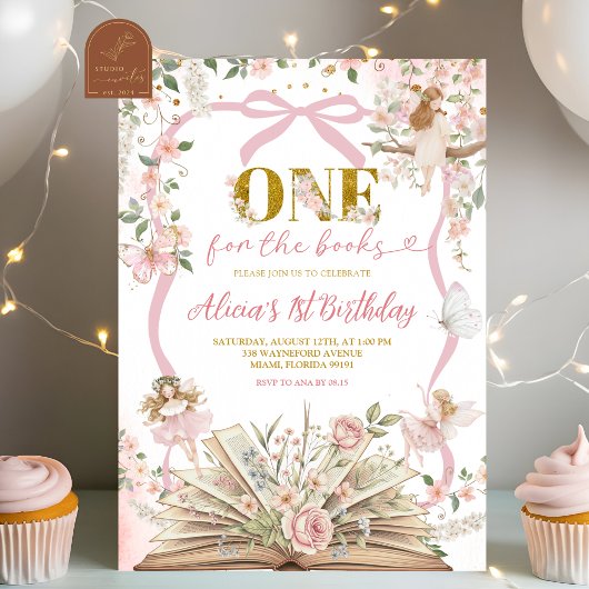 Invitation coquette pink fairy storybook birthday 