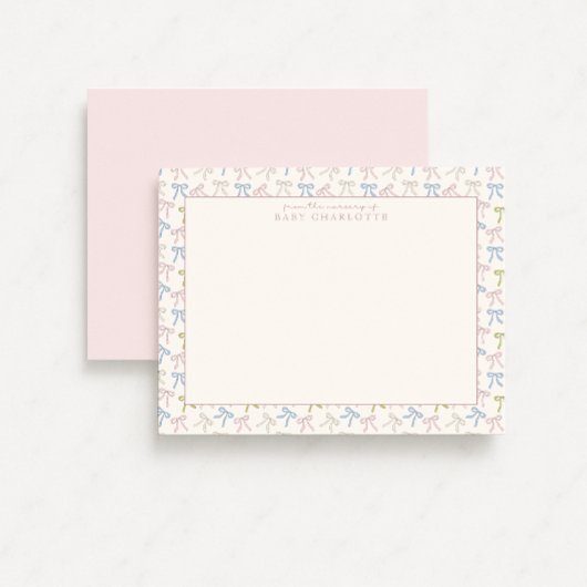 Invitation Coquette Pink Hot Air Balloon Nursery Note Card
