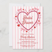 Invitation Coquette Pink | Red Hearts and Bows Bridal Shower (Devant)
