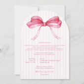 Invitation Coquette Pink Ribbon Arch Photo Graduation (Dos)