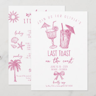 Invitation coquette plage côtière week-end bachelorette