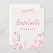 Invitation coquette pour l'enterrement de vie de j (Devant / Derrière)