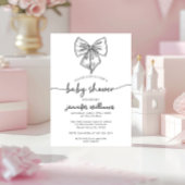Invitation Coquette Preppy Cute Bow Baby Girl Douche